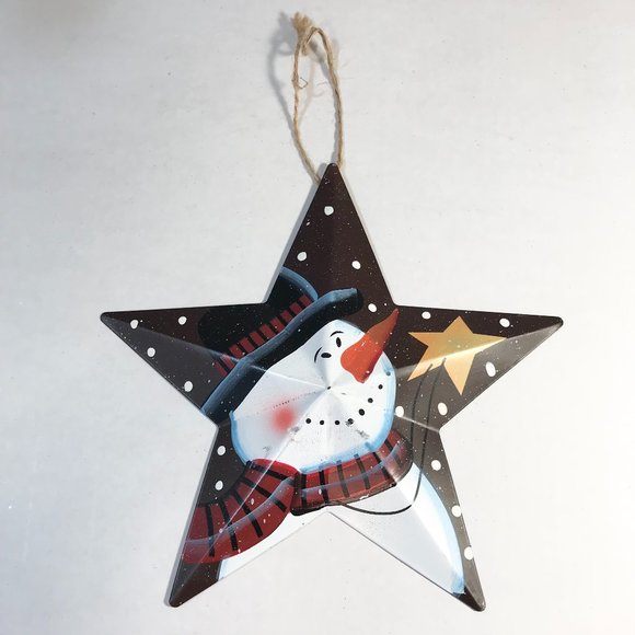 Vintage Frosty the Snowman Christmas Tree Decoration Door Wall Sign Tin Metal - Picture 2 of 8